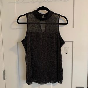 Black sparkle sleeveless blouse